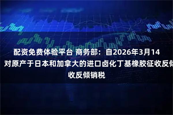 配资免费体验平台 商务部：自2026年3月14日起，对原产于日本和加拿大的进口卤化丁基橡胶征收反倾销税